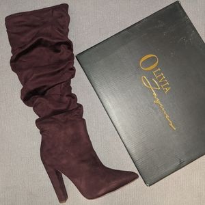 Suede heeled boots